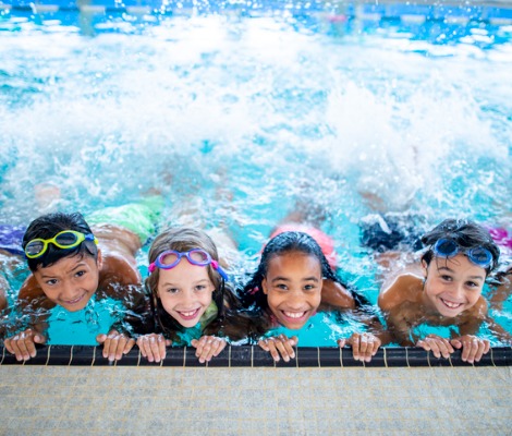 kids in a pool