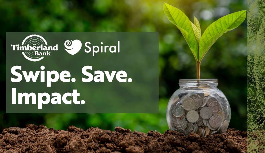 Timberland Bank and Spiral Giving Platform. 