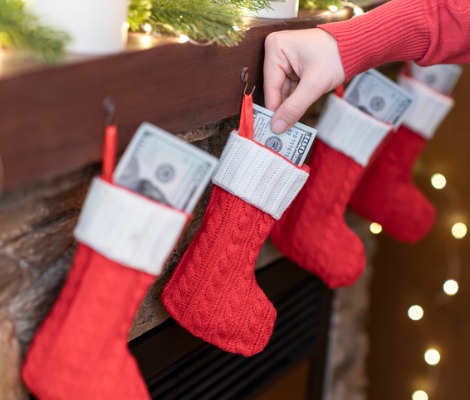 stuffing stockings with money