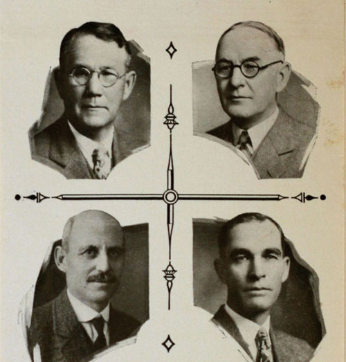 historic photograph featuring headshots of 4 Timberland Bank founders