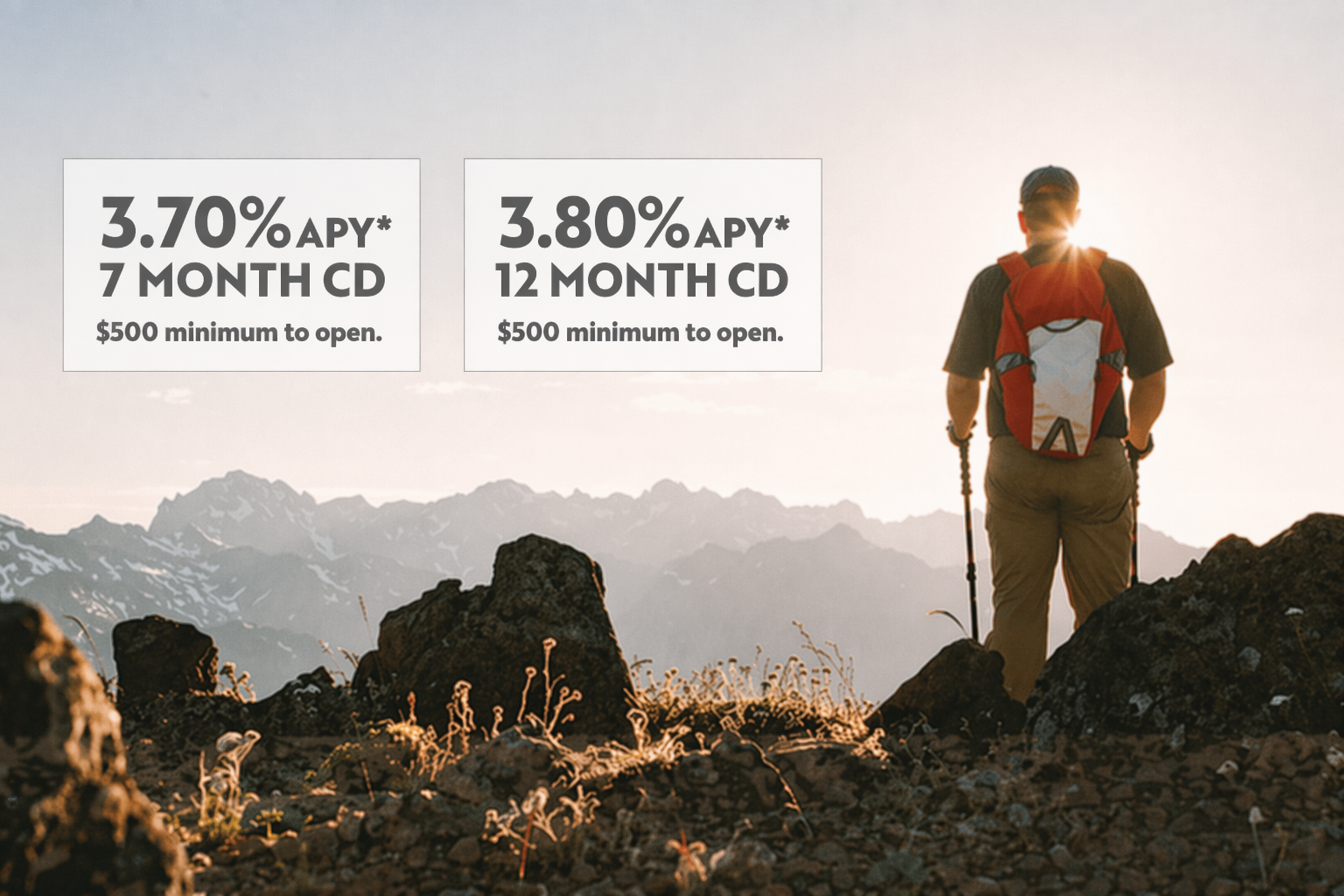 Man on top of a mountain