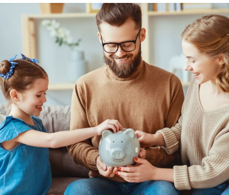 family saving money