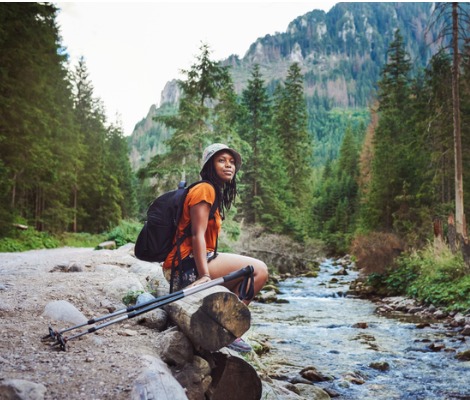 woman hiking