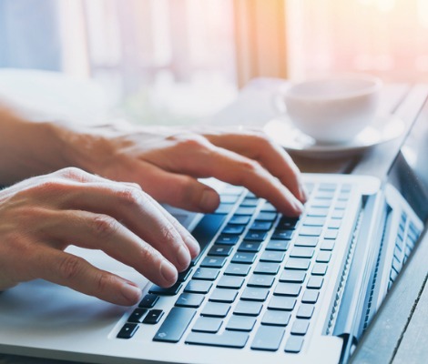 person working on computer